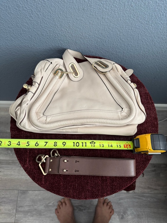 Chloe Handbags - Chloe Paraty Ivory Leather Shoulder Bag w Extra Strap